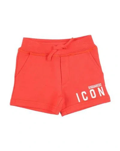 Dsquared2 Babies'  Icon Newborn Shorts & Bermuda Shorts Orange Size 3 Cotton, Elastane In Red