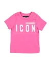 Dsquared2 Icon Newborn T-shirt Fuchsia Size 3 Cotton In Pink