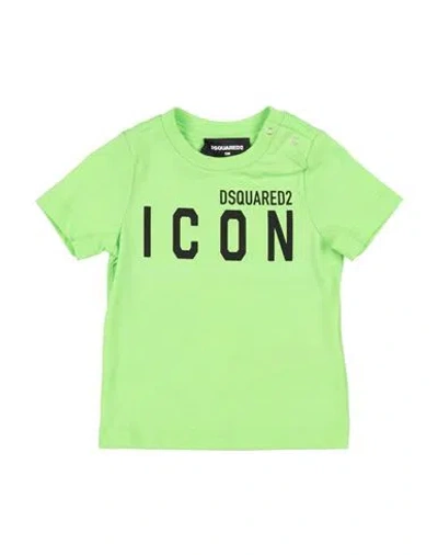 Dsquared2 Babies'  Icon Newborn T-shirt Green Size 3 Cotton In Animal Print