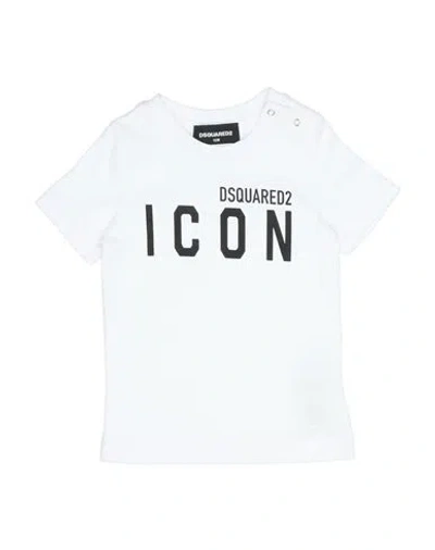 Dsquared2 Babies'  Icon Newborn T-shirt White Size 3 Cotton In Animal Print
