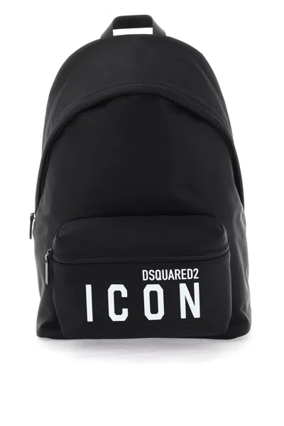 Dsquared2 Icon Nylon Backpack In Nero Nero (black)