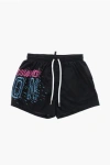 Dsquared2 Icon Nylon Swim Shorts With Contrasting Logo In Black