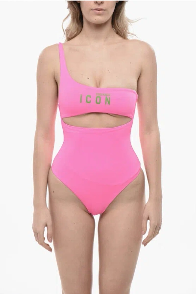 Dsquared2 Icon One-shoulder One-piece Swimsuit With Cut-out Detail