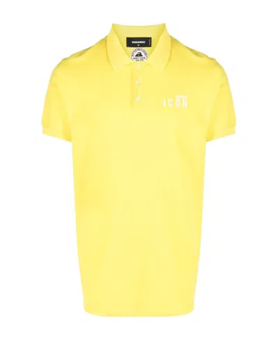 Dsquared2 Icon Polo Shirt In Yellow