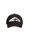 Dsquared2 Black Baseball Cap With Maxi Print On The Front And Logo Lettering On The Rear In Cotton Man In Black