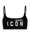 Dsquared2 Icon Print Bikini Top In Black