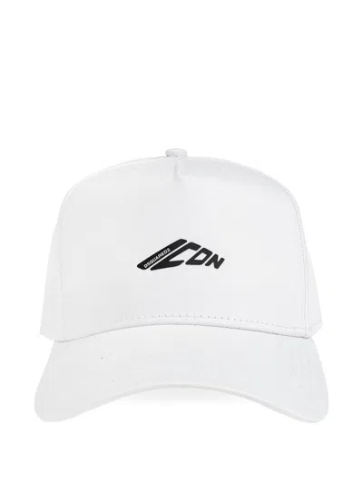 Dsquared2 Icon Cotton Logo Hat In White