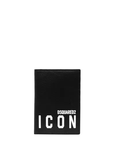 Dsquared2 Icon Print Cardholder In Black