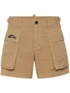Dsquared2 Icon-print Cargo Shorts In Neutrals