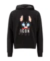 Dsquared2 Cotton Hooded Sweatshirt With Graphic Print In Black