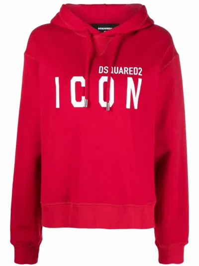 Dsquared2 Icon Cool Hoodie In Red