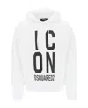 Dsquared2 'icon Squared' Cool Fit Hoodie With Logo Print In White