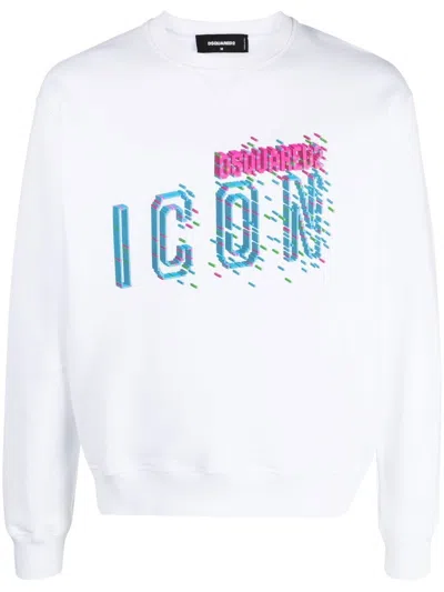 Dsquared2 Icon-print Cotton Sweatshirt In White