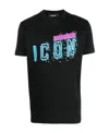 Dsquared2 Icon-print Cotton T-shirt In Black