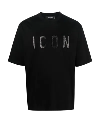 Dsquared2 Icon-print Cotton T-shirt In Black