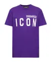 Dsquared2 Icon-print Cotton T-shirt In Purple