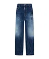 Dsquared2 Icon-print High-rise Straight-leg Jeans In Blue