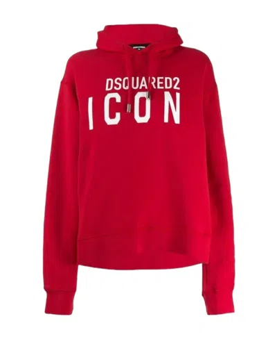 Dsquared2 Icon Print Hoodie In Red