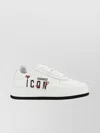 Dsquared2 Icon Print Leather Sneakers In White