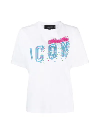 Dsquared2 Icon Print Logo T-shirt In White