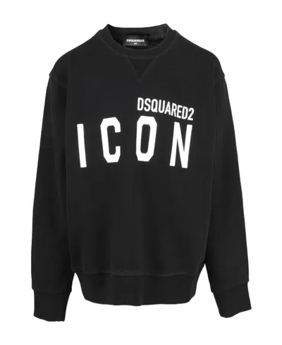 Dsquared2 Icon-print Long-sleeved Sweatshirt In Black