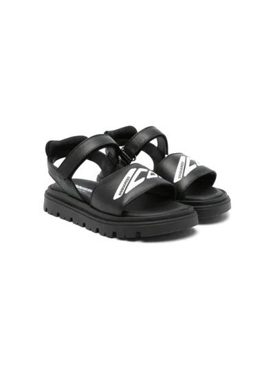 Dsquared2 Kids' Icon-print Sandals In Black