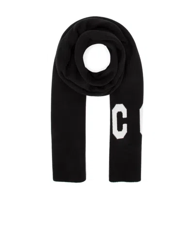 Dsquared2 Icon Print Scarf In Black