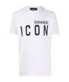 Dsquared2 White Crewneck T-shirt With Maxi Logo Print On The Front In White