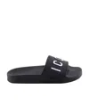 Dsquared2 10mm Icon Rubber Slides In Black