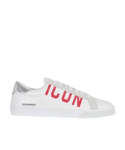 Dsquared2 Icon Print Sneakers In White