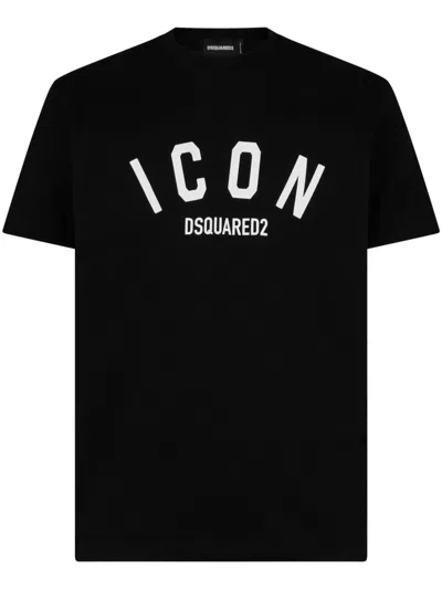 Dsquared2 Black Cotton Jersey T-shirt In Black