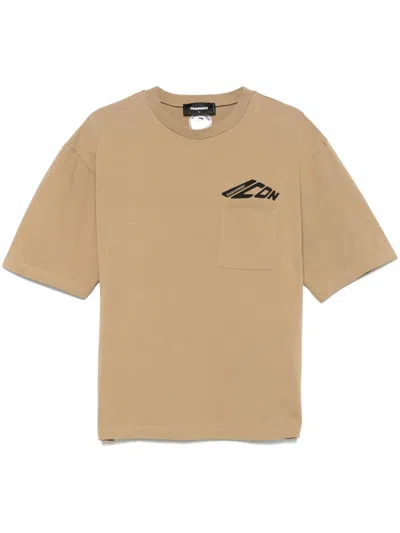 Dsquared2 Icon-print T-shirt In Neutrals