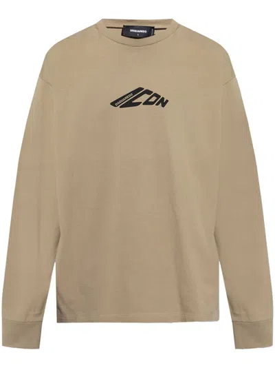 Dsquared2 Icon-print T-shirt In Neutrals