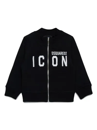 Dsquared2 Babies' Icon-print Zip-up Sweatshirt In Black