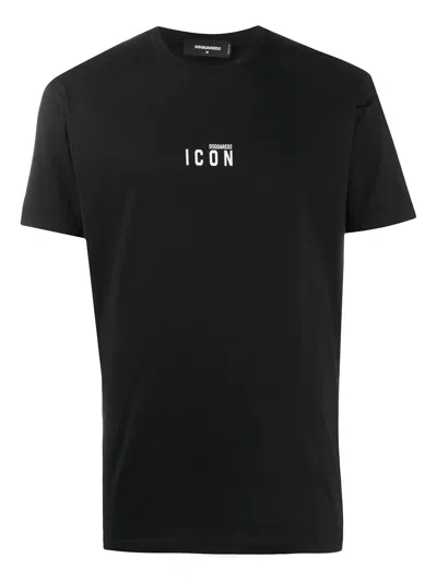 Dsquared2 Icon Printed Cotton T-shirt In Black