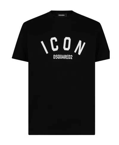 Dsquared2 Icon Printed Crewneck T-shirt In Black