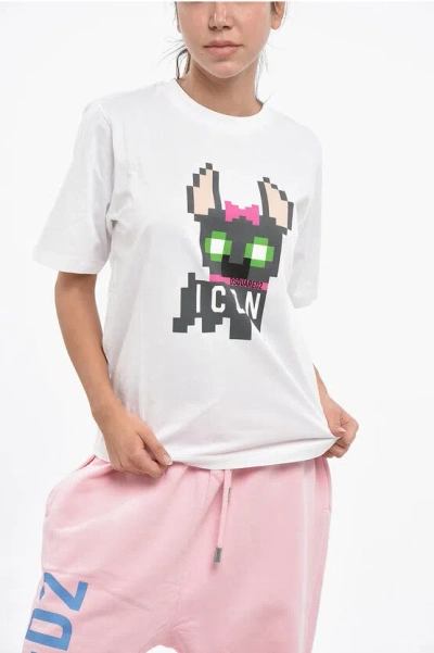 DSQUARED2 ICON PRINTED EASY FIT CREW-NECK T-SHIRT