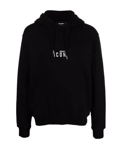 Dsquared2 Icon Printed Hoodie In Black