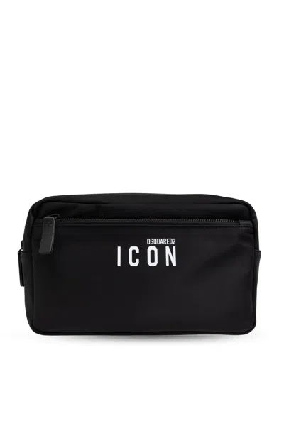 Dsquared2 Logo-print Wash Bag In Black