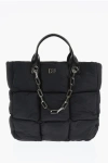 Dsquared2 Icon Quilted Nylon Tote Bag With Leather Handle