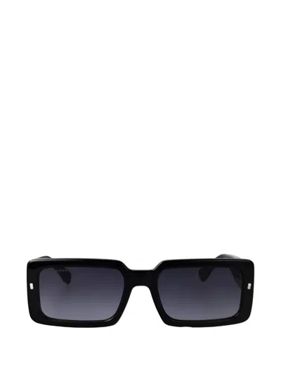 Dsquared2 Icon Rectangle-frame Sunglasses In Black