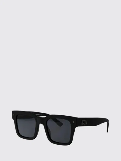 Dsquared2 Icon Rectangular Black Acetate Sunglasses With Applied Logo