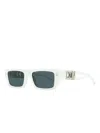 Dsquared2 Icon Rectangular Sunglasses In White