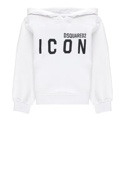 Dsquared2 Kids' Icon Relax Hoodie In White