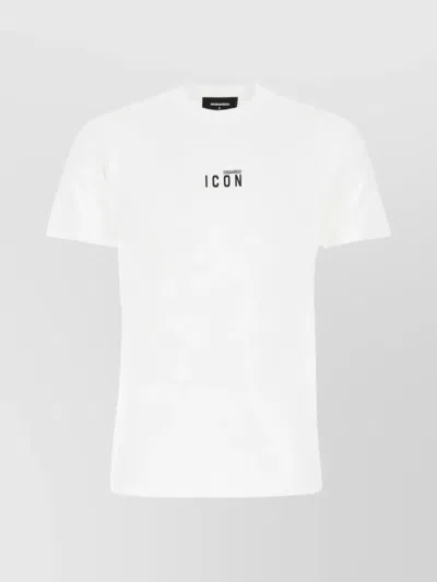 Dsquared2 Icon Ribbed Crew-neck Cotton T-shirt In Black