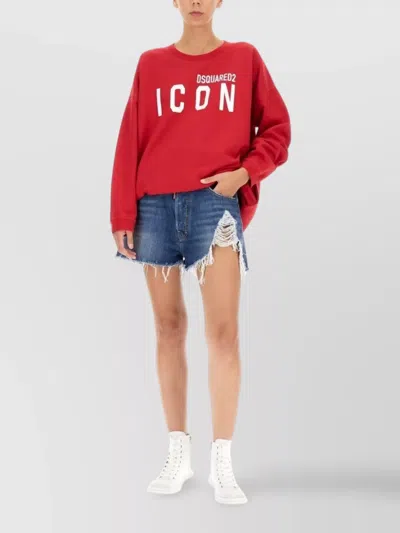 Dsquared2 "icon" Ribbed Crew Neck Sweatshirt