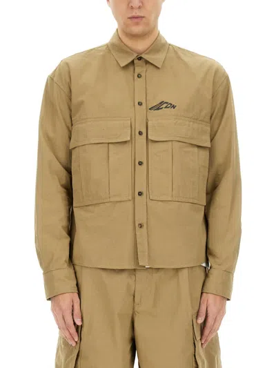 Dsquared2 "icon Ripstop" Shirt In Brown