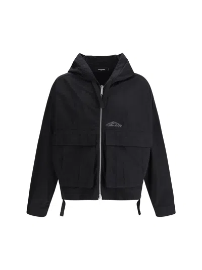 Dsquared2 Men Icon Ripstop Windbreaker Jacket In Black