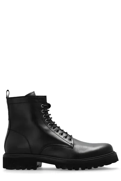 Dsquared2 Icon Round Toe Ankle Boots In Black