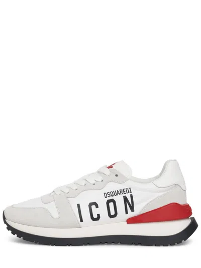 Pre-owned Dsquared2 Icon Running Men's White/red Leather Low Top Sneakers Ss24